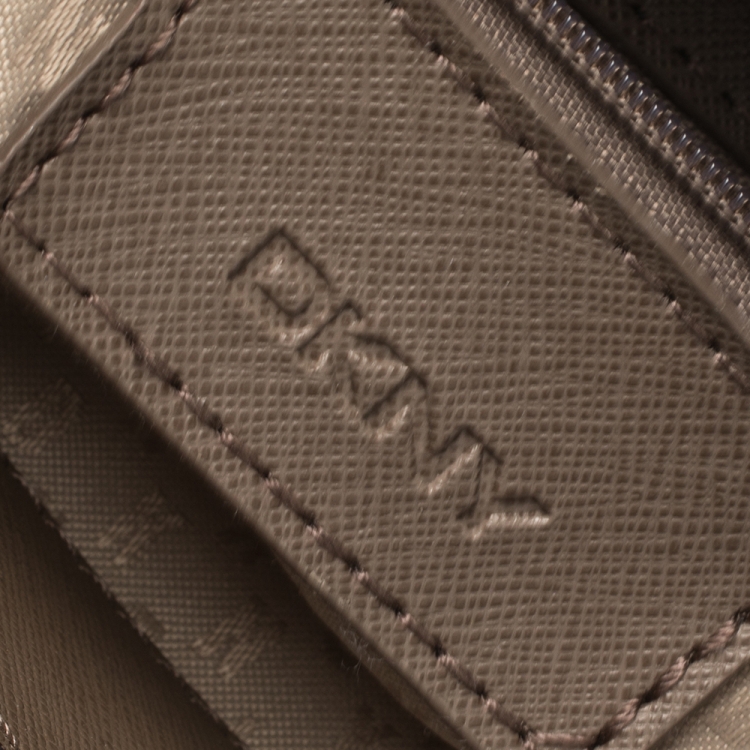 Pre Owned Dkny Dark Beige Leather Bryant Park Satchel