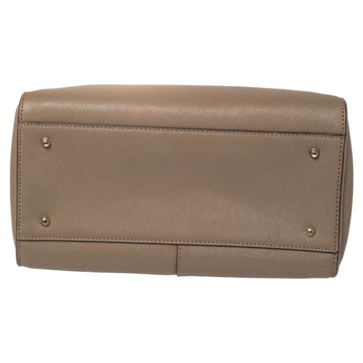 Pre Owned Dkny Dark Beige Leather Bryant Park Satchel