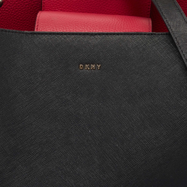 Pre Owned DKNY Black Saffiano Leather Top Handle Bag