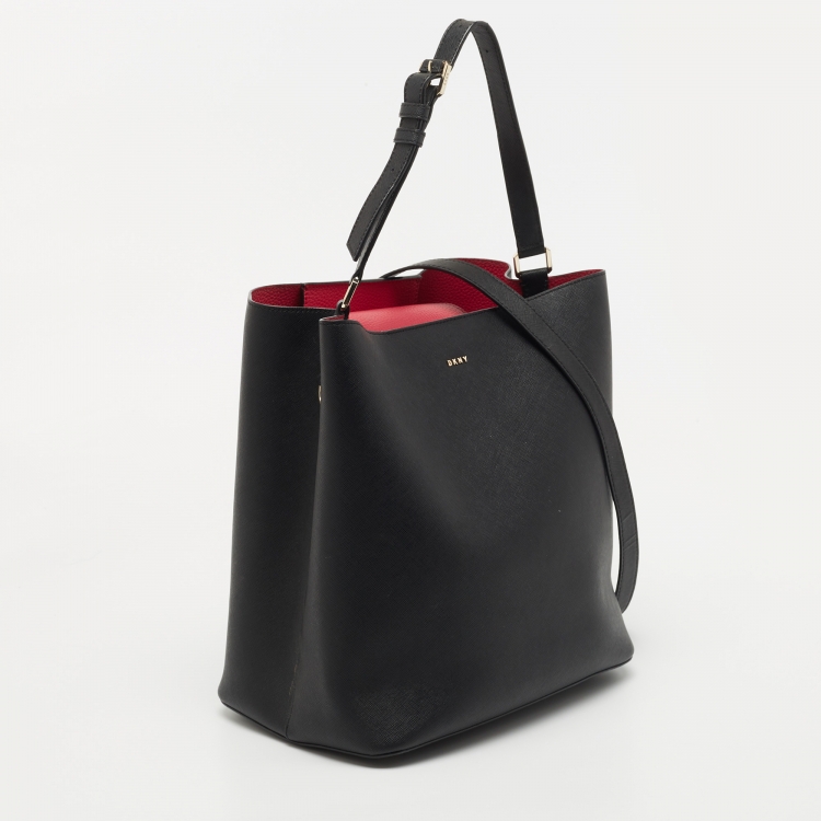 Pre Owned DKNY Black Saffiano Leather Top Handle Bag