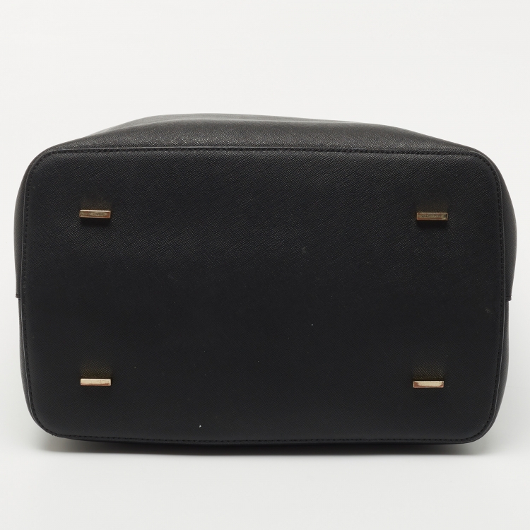 Pre Owned DKNY Black Saffiano Leather Top Handle Bag