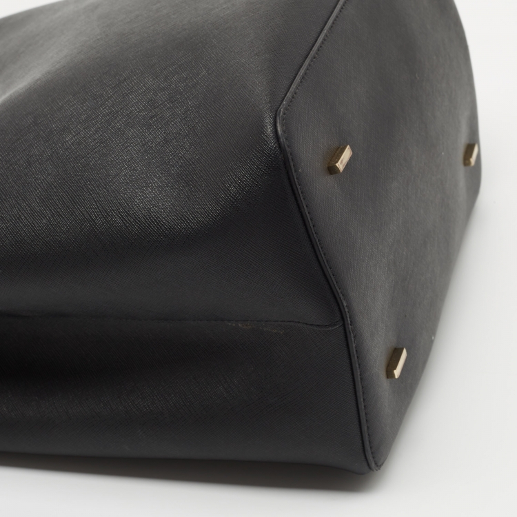 Pre Owned DKNY Black Saffiano Leather Top Handle Bag