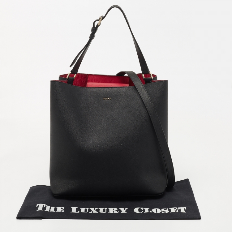 Pre Owned DKNY Black Saffiano Leather Top Handle Bag