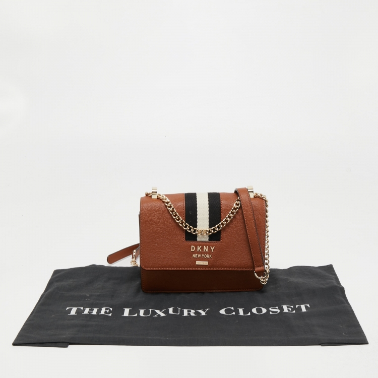 Pre Owned DKNY Brown Leather Liza Crossbody Bag