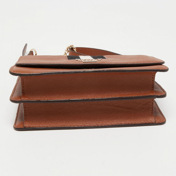 Pre Owned DKNY Brown Leather Liza Crossbody Bag