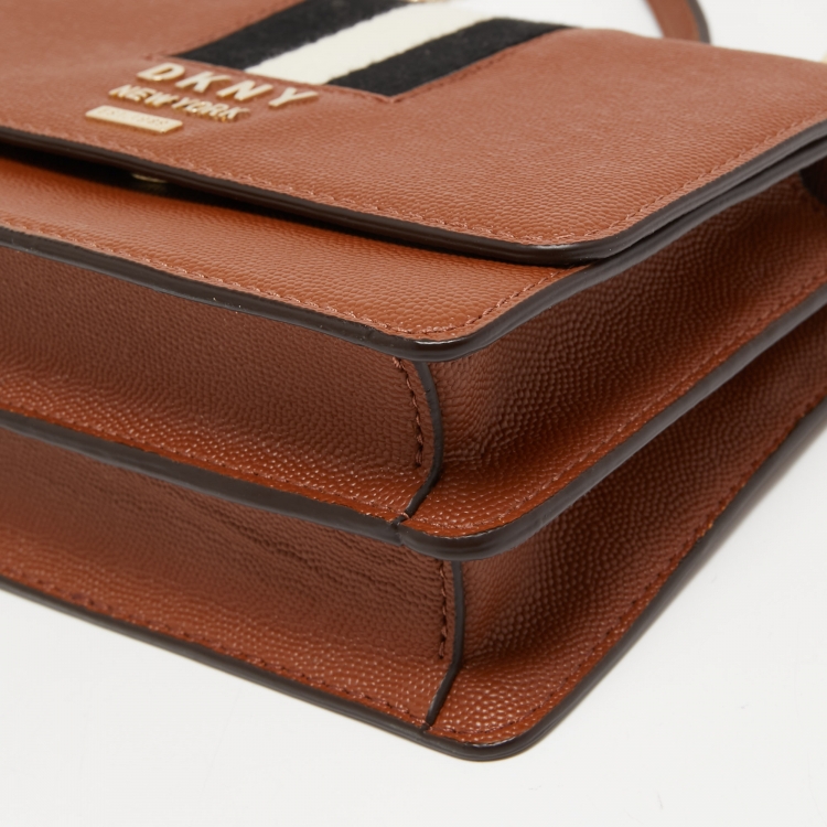 Pre Owned DKNY Brown Leather Liza Crossbody Bag