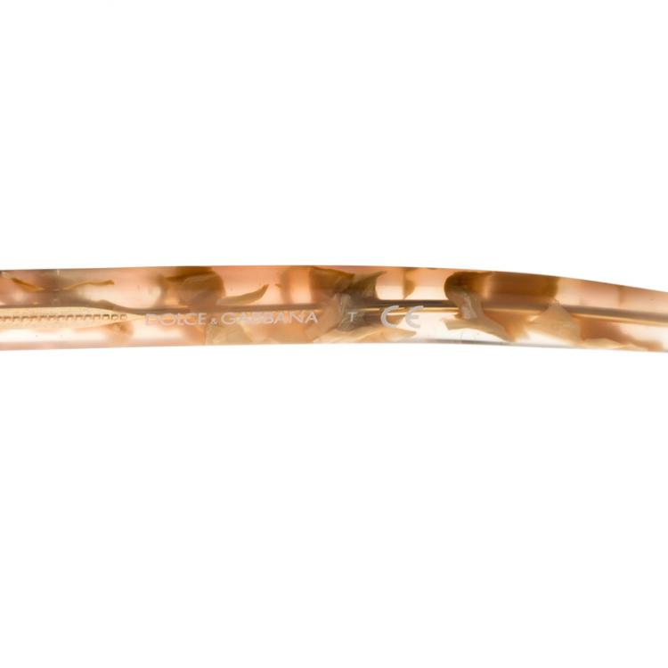 Pre Owned Dolce and Gabbana Gold/Marble DG4249 Sunglasses 