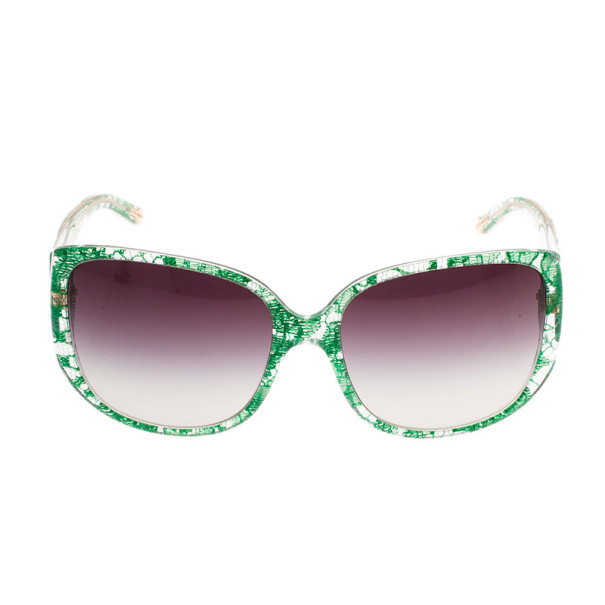 Pre Owned Dolce and Gabbana Green Lace Sunglasses