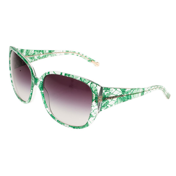 Pre Owned Dolce and Gabbana Green Lace Sunglasses