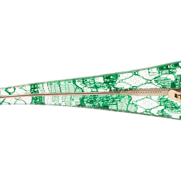Pre Owned Dolce and Gabbana Green Lace Sunglasses