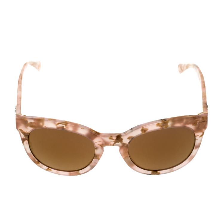 Pre Owned Dolce and Gabbana Powder Marble,Bronze Mirror DG4249 Wayfarer Sunglasses
