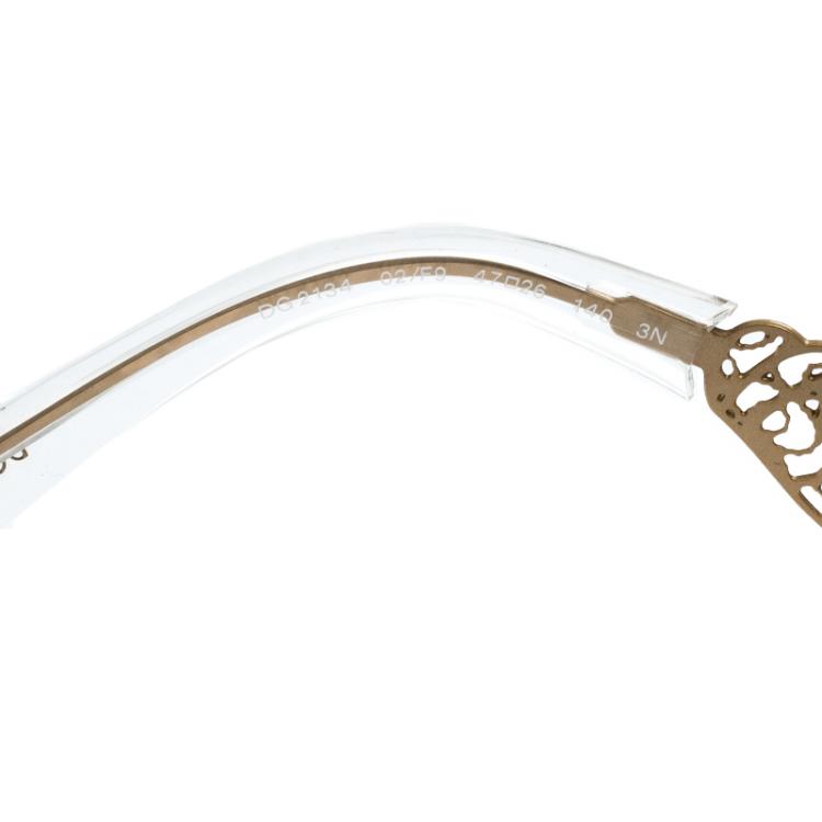 Pre Owned Dolce and Gabbana Gold DG2134 Filigree Cat Eye Sunglasses