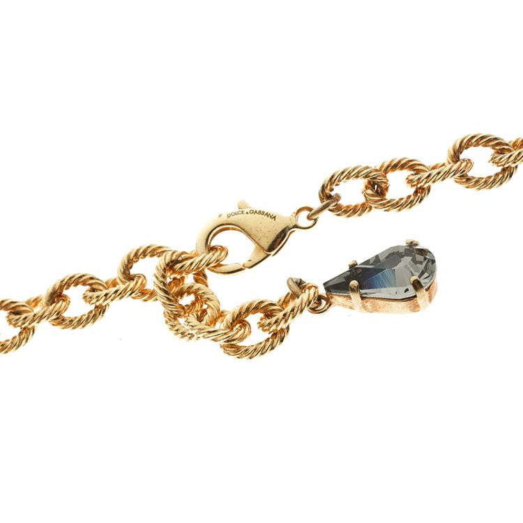 مملوكة مسبقًا Dolce and Gabbana Beaded Rosary Cross Multi Layer Necklace