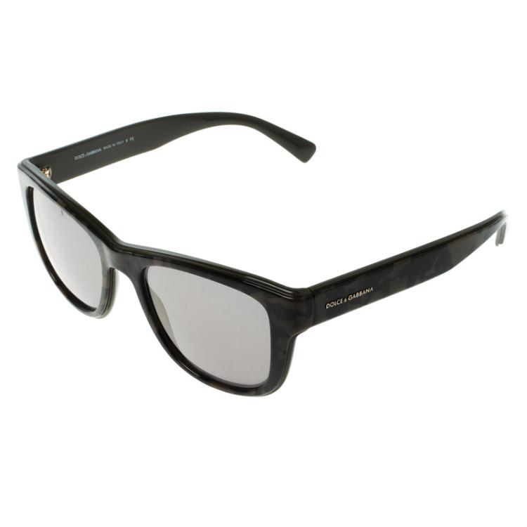 Pre Owned Dolce and Gabbana Black/Gold Mirrored DG4284 Wayfarer Sunglasses 