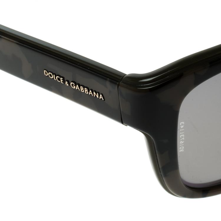 Pre Owned Dolce and Gabbana Black/Gold Mirrored DG4284 Wayfarer Sunglasses 