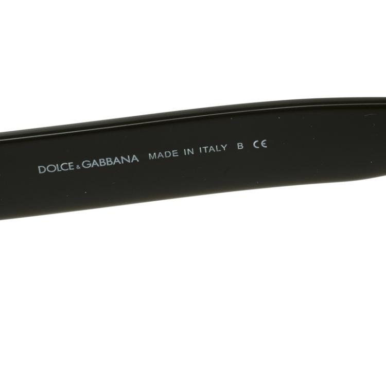 Pre Owned Dolce and Gabbana Black/Gold Mirrored DG4284 Wayfarer Sunglasses 