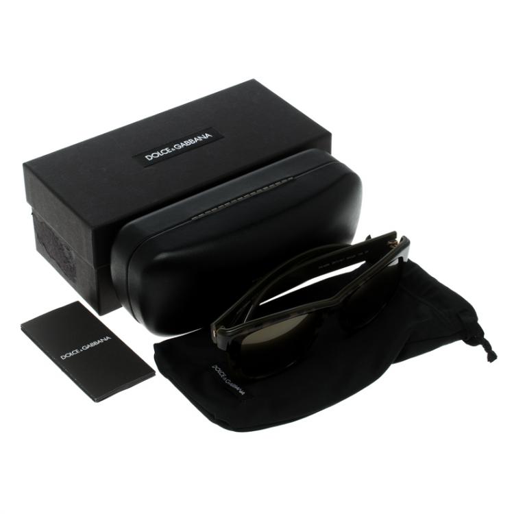 Pre Owned Dolce and Gabbana Black/Gold Mirrored DG4284 Wayfarer Sunglasses 