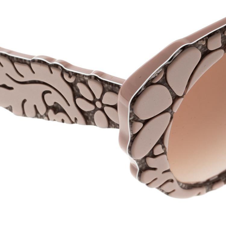 Pre Owned Dolce and Gabbana Pink/Brown Gradient DG4267 Brocade Cat Eye Sunglasses