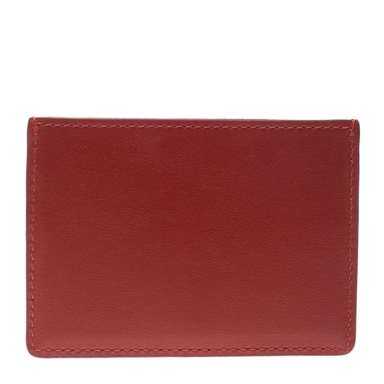 مملوكة مسبقًا Dolce and Gabbana Red Leather Card Holder