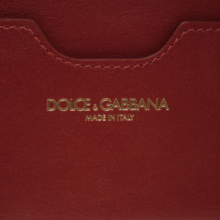 مملوكة مسبقًا Dolce and Gabbana Red Leather Card Holder