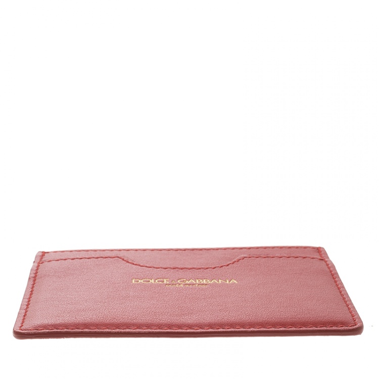 مملوكة مسبقًا Dolce and Gabbana Red Leather Card Holder