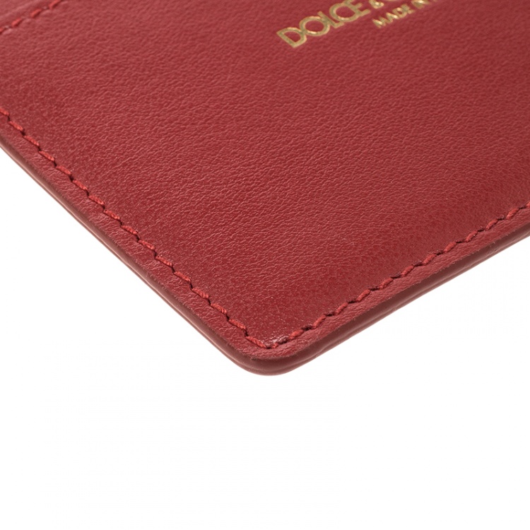 مملوكة مسبقًا Dolce and Gabbana Red Leather Card Holder