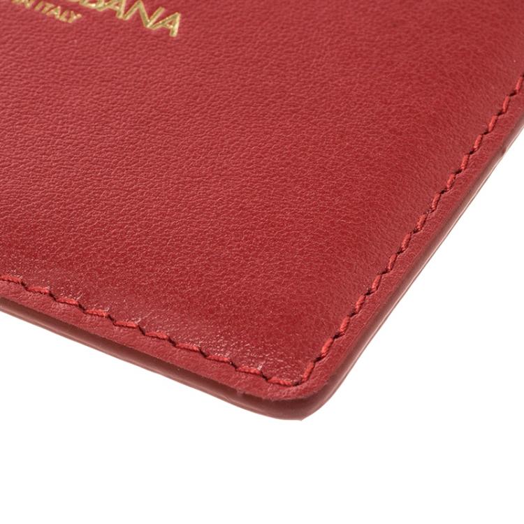مملوكة مسبقًا Dolce and Gabbana Red Leather Card Holder