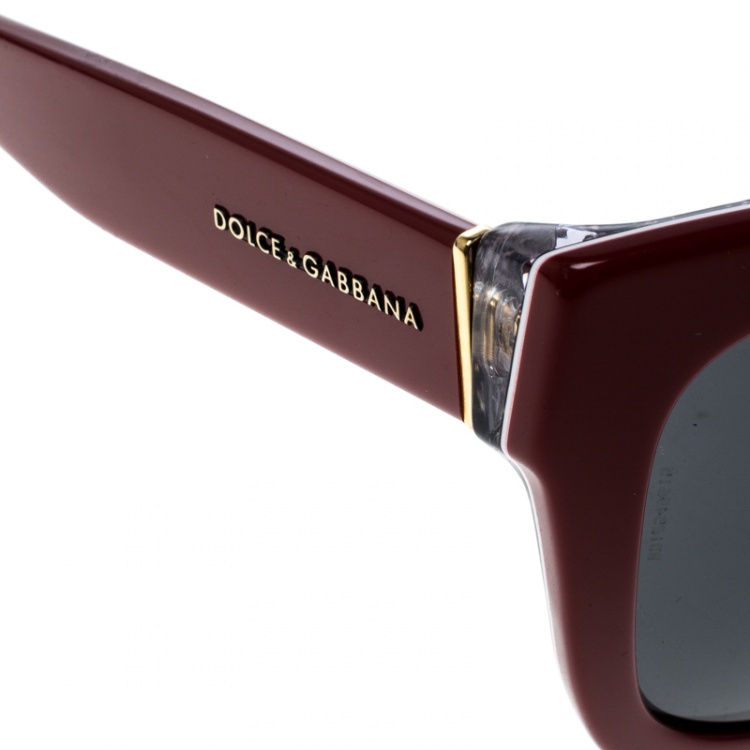 Pre Owned Dolce and Gabbana Red/Black DG 4270 Butterfly Sunglasses