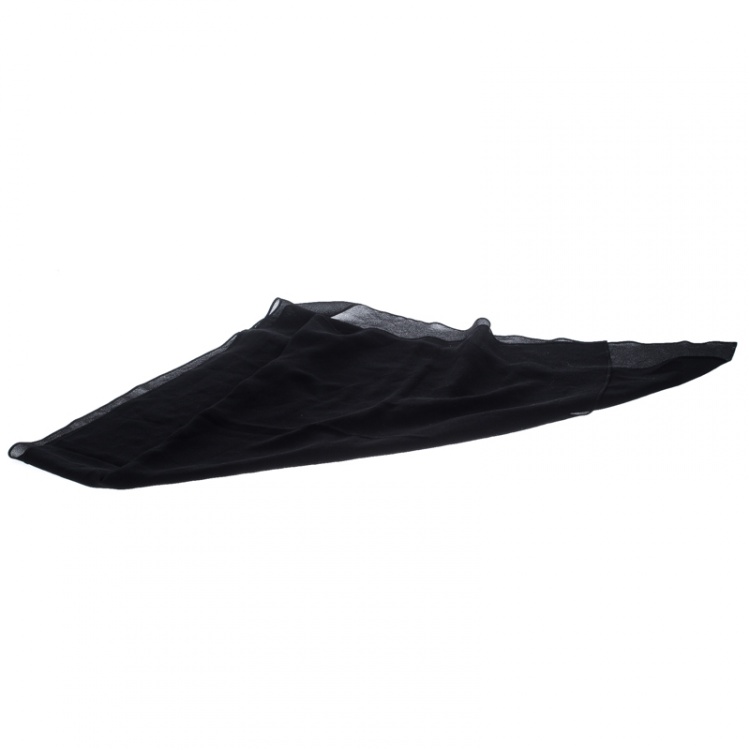 Pre Owned Dolce and Gabbana Black Silk Georgette Scarf