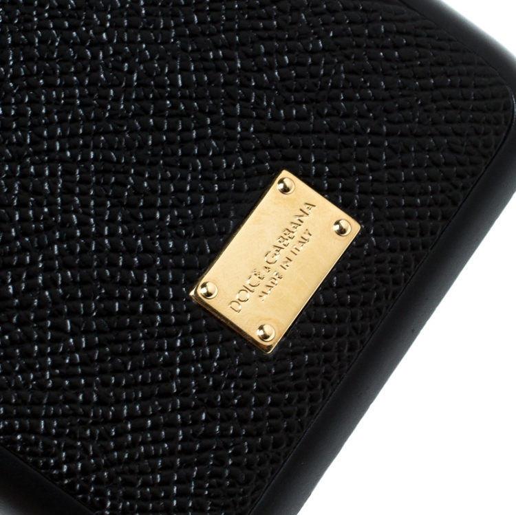 Pre Owned Dolce & Gabbana Black Leather IPhone 7+ Case
