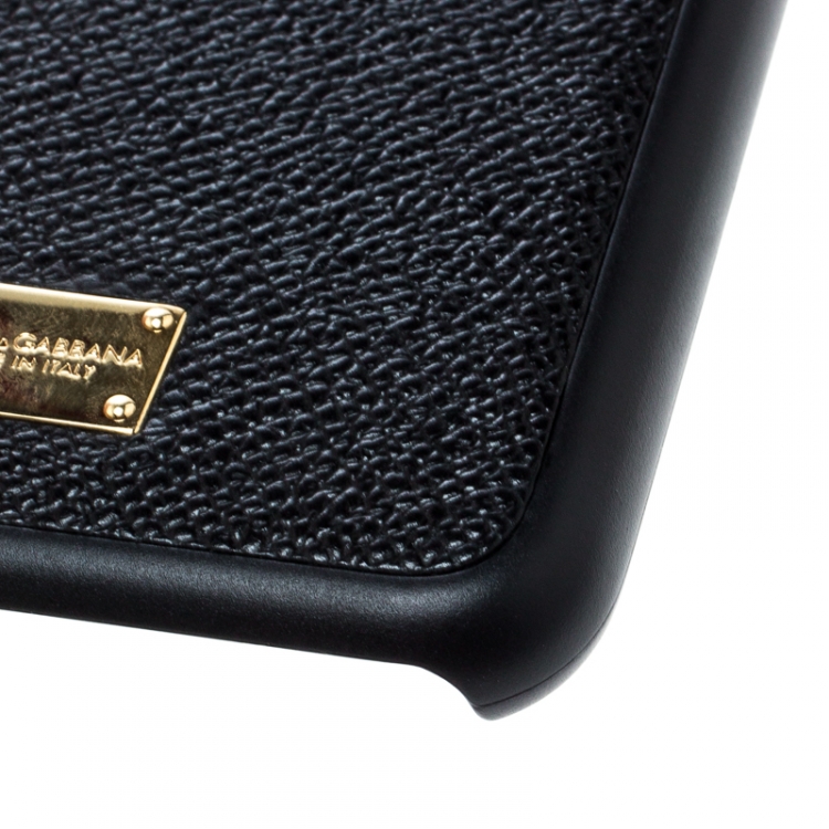 Pre Owned Dolce & Gabbana Black Leather IPhone 7+ Case