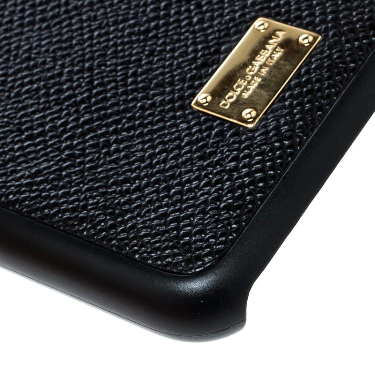 Pre Owned Dolce & Gabbana Black Leather IPhone 7+ Case