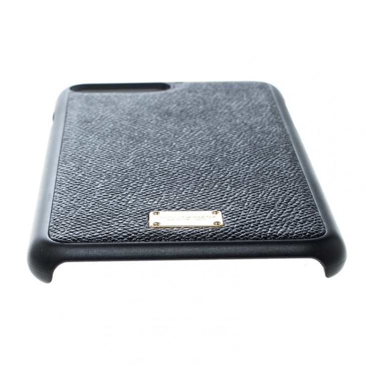Pre Owned Dolce & Gabbana Black Leather IPhone 7+ Case