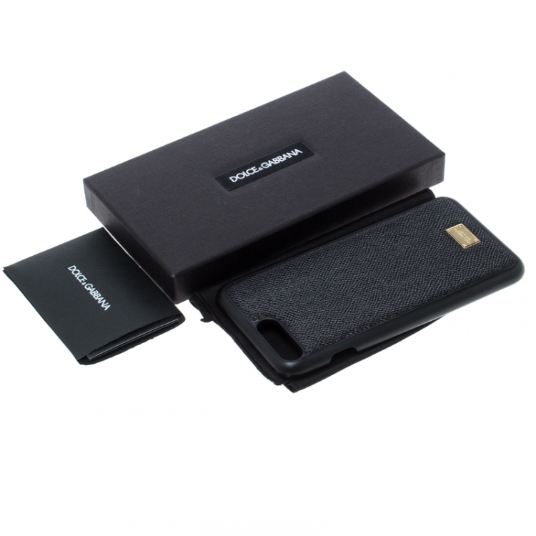 Pre Owned Dolce & Gabbana Black Leather IPhone 7+ Case