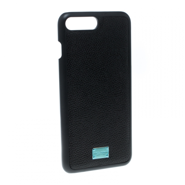 Pre Owned Dolce & Gabbana Black Leather IPhone 7+ Case