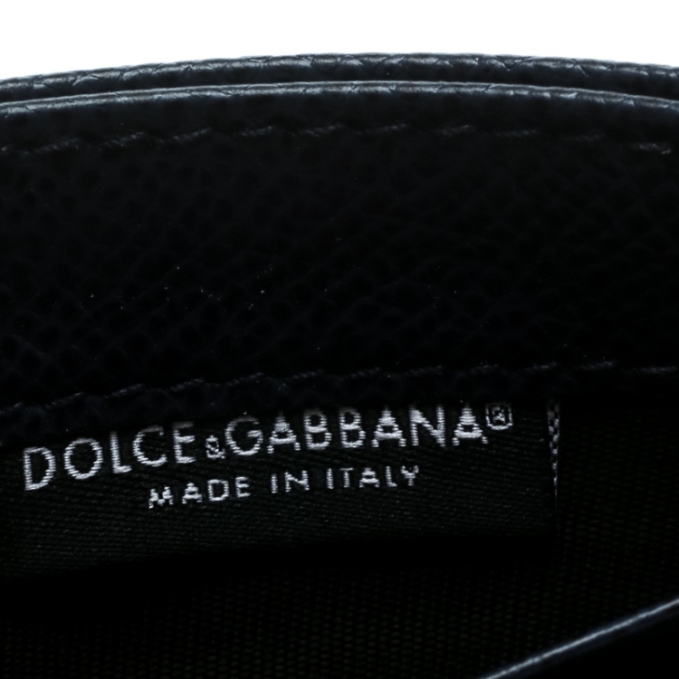 مملوكة مسبقًا Dolce and Gabbana Blue/Multicolor Leather Taormina Print Cardholder