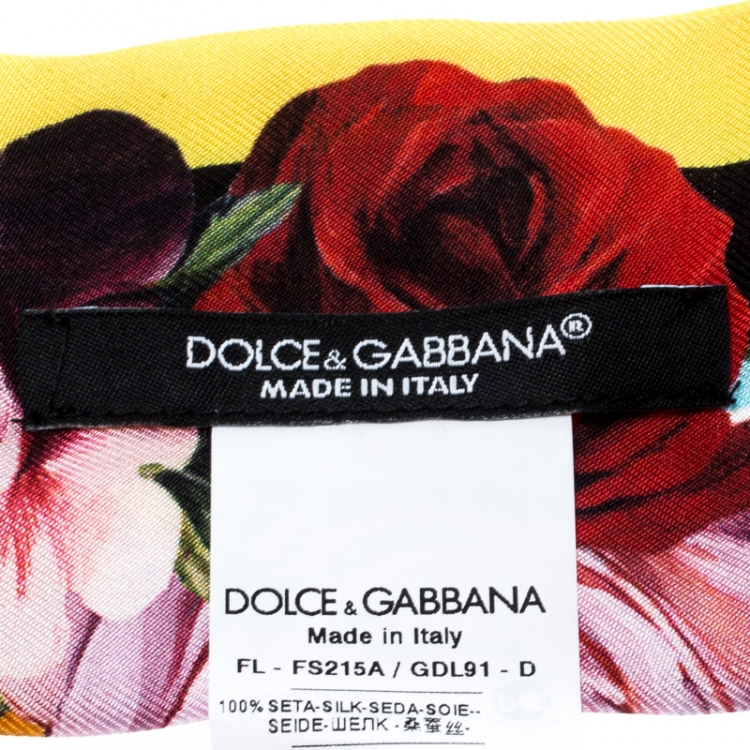 Pre Owned Dolce & Gabbana Multicolor Floral Printed Silk Bandeau Scarf