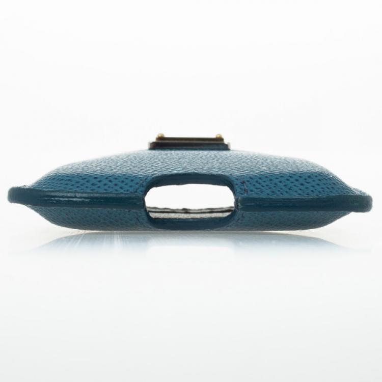 Pre Owned Dolce and Gabbana Blue Dauphine Leather Blackberry Cover