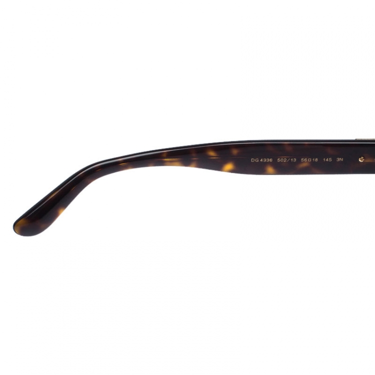 Pre Owned Dolce & Gabbana Dark Brown Tortoise DG 4336 Square Sunglasses 