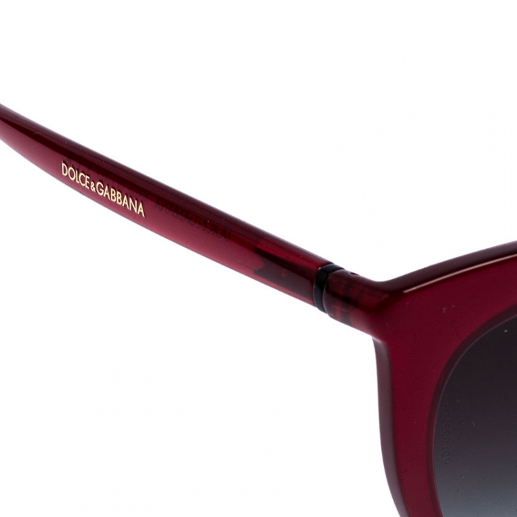 Pre Owned Dolce & Gabbana Burgundy/Black Gradient DG 6113 Cateye Sunglasses