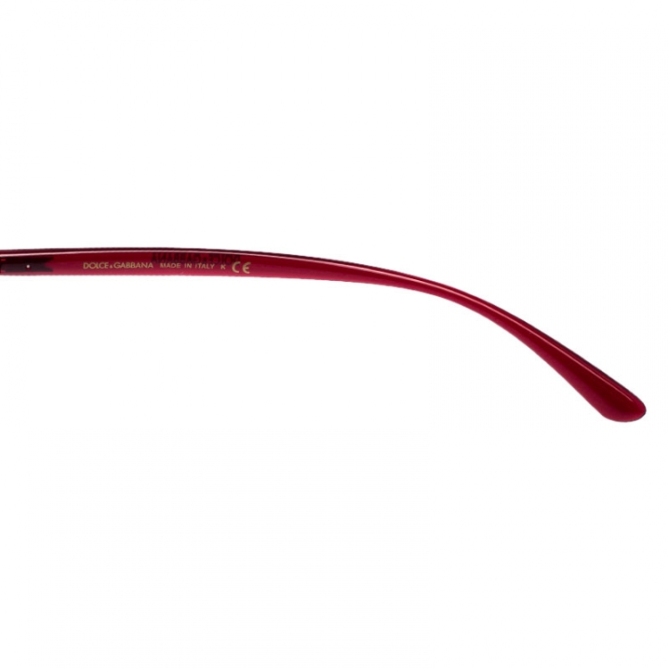 Pre Owned Dolce & Gabbana Burgundy/Black Gradient DG 6113 Cateye Sunglasses