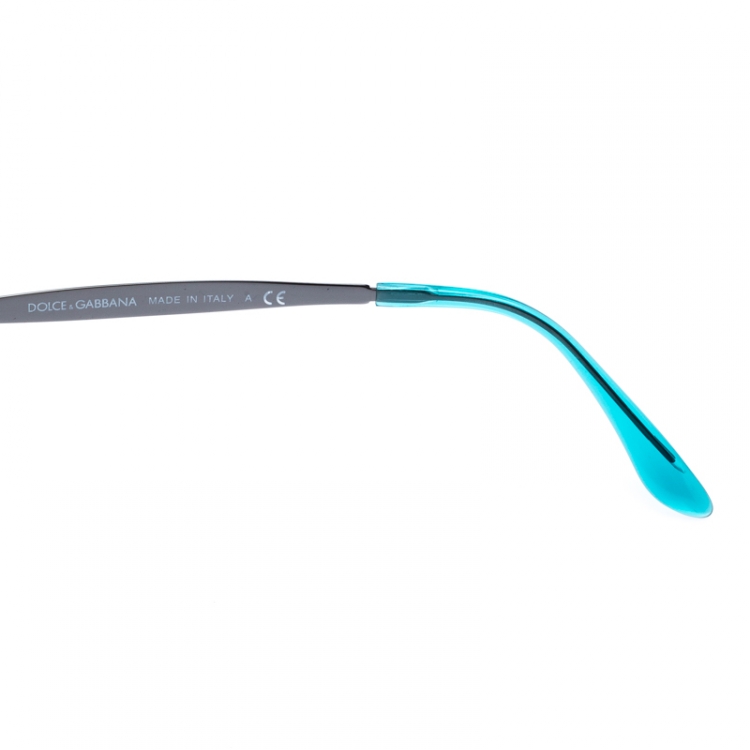 مملوكة مسبقًا Dolce and Gabbana Blue/Green DG2172 Mirror Cat Eye Sunglasses