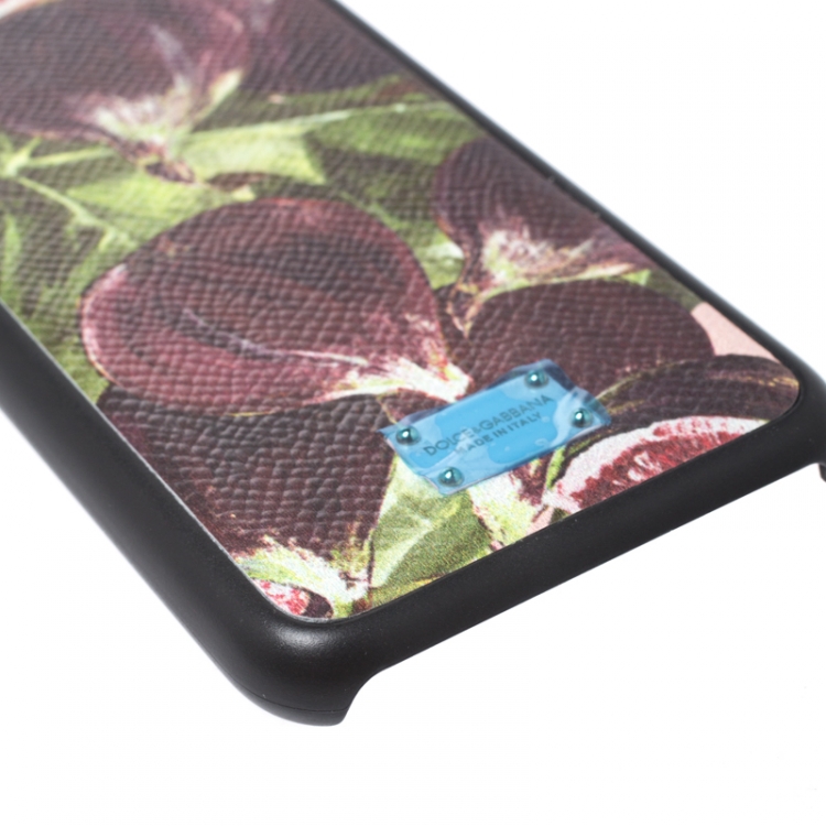 Pre Owned Dolce & Gabbana Multicolor Floral Print Leather iPhone 7/8 Case