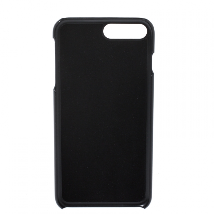 Pre Owned Dolce & Gabbana Navy Blue/Black Leather iPhone 7/8 Plus Case