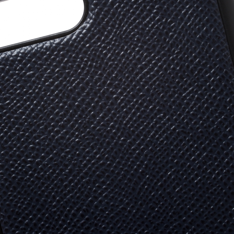Pre Owned Dolce & Gabbana Navy Blue/Black Leather iPhone 7/8 Plus Case