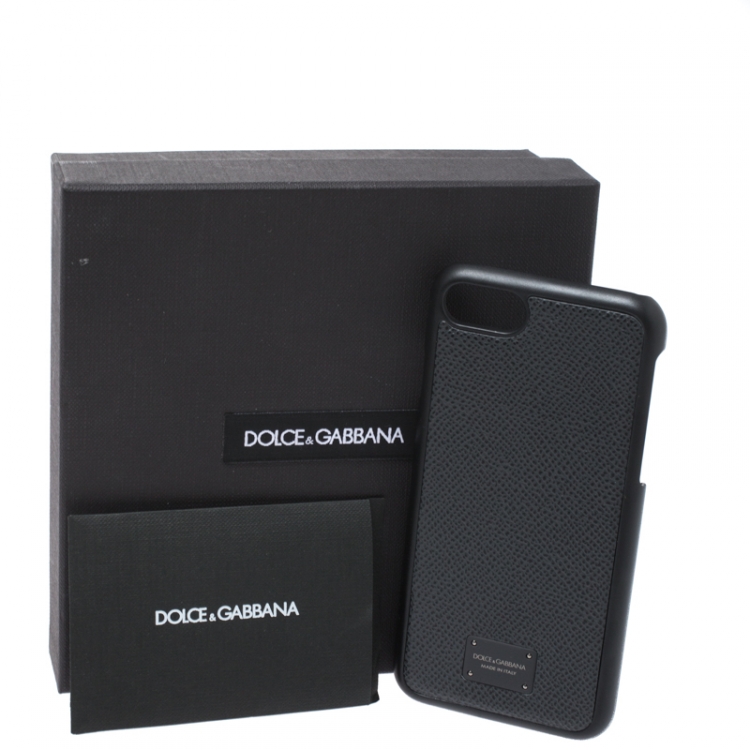 Pre Owned Dolce & Gabbana Black Leather iPhone 7/8 Case