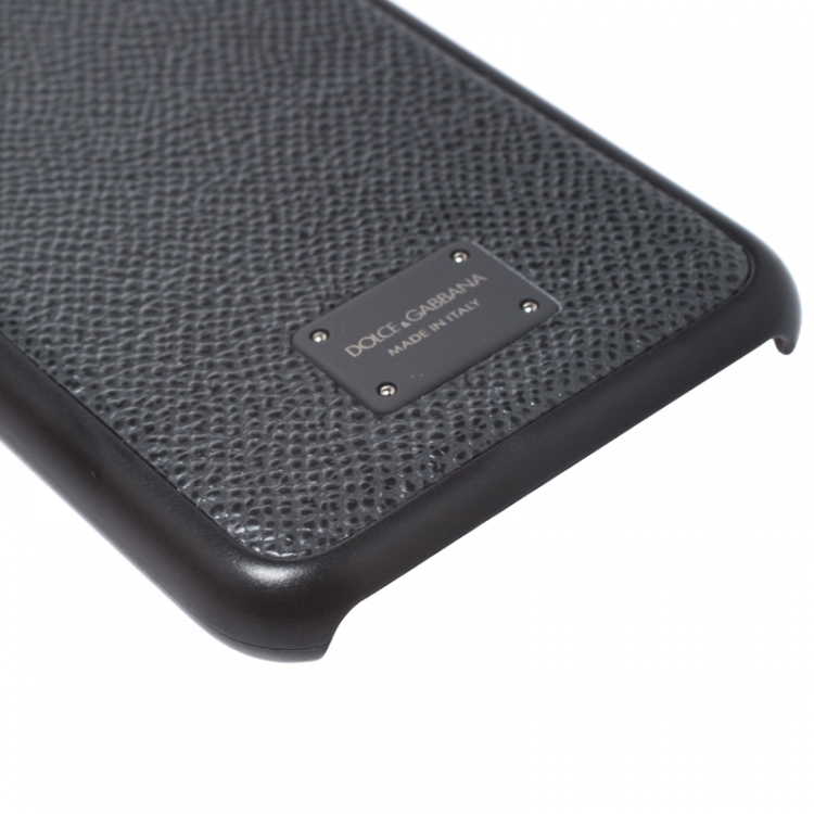 Pre Owned Dolce & Gabbana Black Leather iPhone 7/8 Case