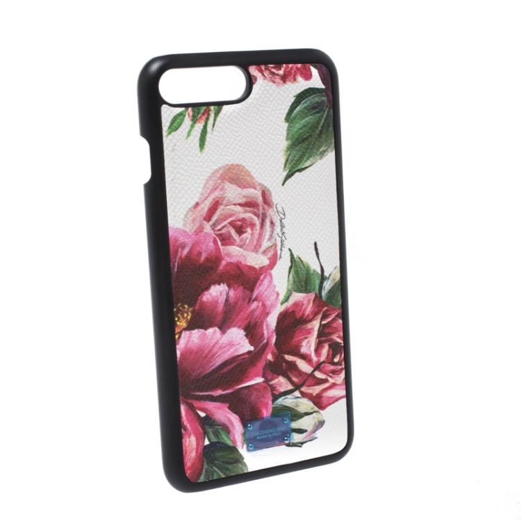 Pre Owned Dolce and Gabbana Multicolor Floral Print Leather iPhone 7/8 Plus Case