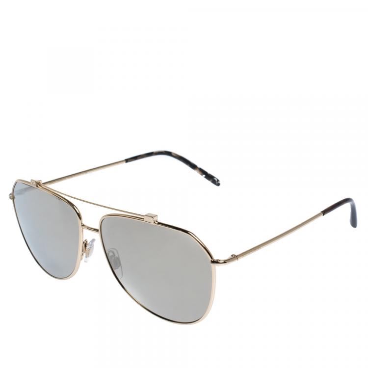 Pre Owned Dolce & Gabbana Gold/Brown DG2190 Sunglasses