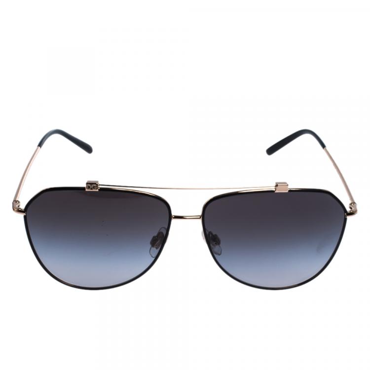 Pre Owned Dolce & Gabbana Light Grey Gradient/Pink Gold DG2190 Sunglasses